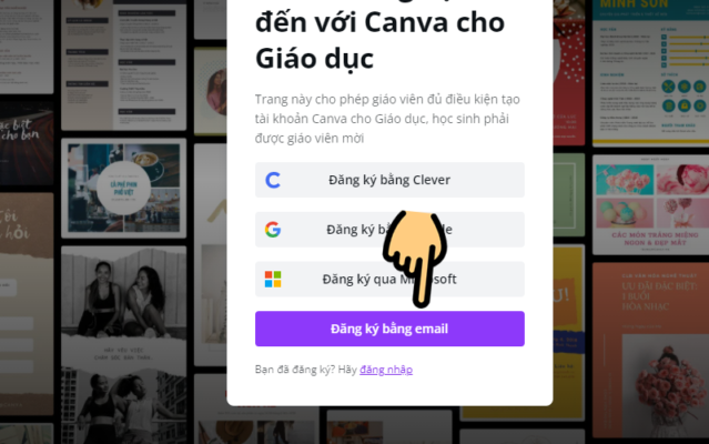 đăng kí Canva Education