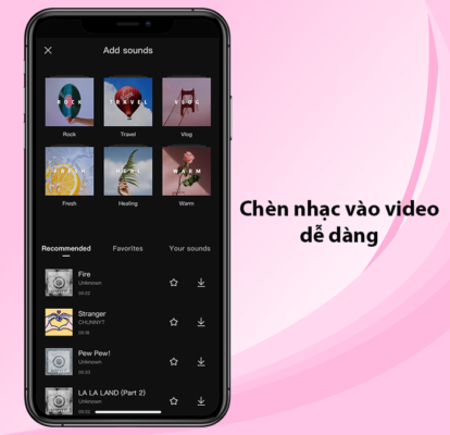 Tuỳ chọn nhạc cho video nhanh chóng