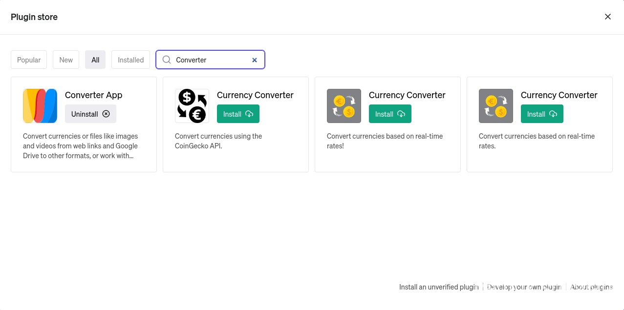 Ảnh minh họa cho việc sử dụng plugin chuyển đổi đơn vị trong ChatGPT