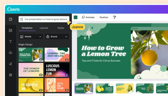 Tạo slide Canva Pro