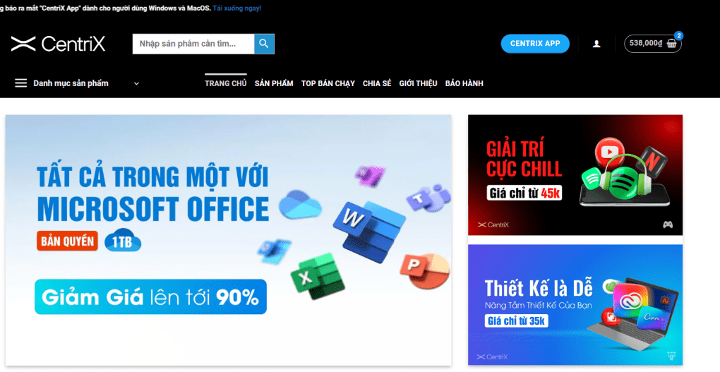 key Office 365 giá rẻ tại Centrix