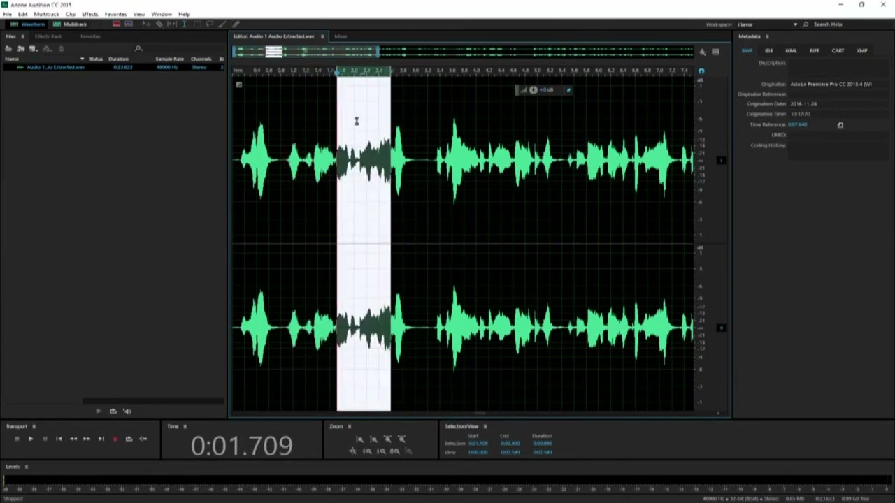Clip hướng dẫn lọc tạp âm trong Adobe Audition CC 2015