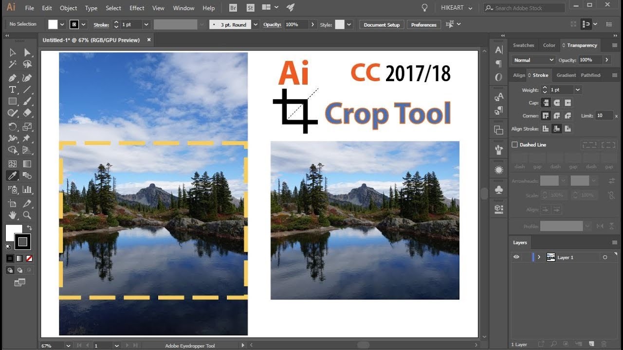 How to Crop Photos in Adobe Illustrator CC 2018 - The New Crop Image Tool
