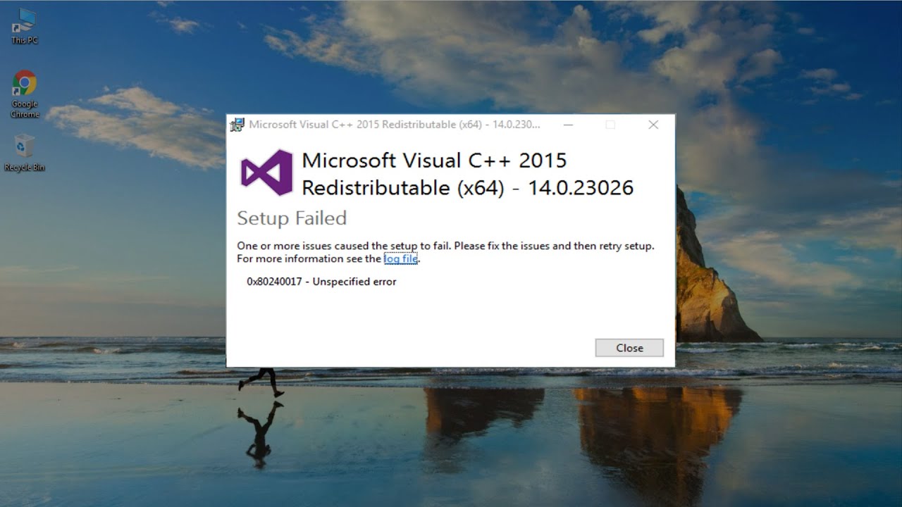 How to Fix Microsoft Visual C++ 2015 Redistributable Setup Failed error  0x80240017