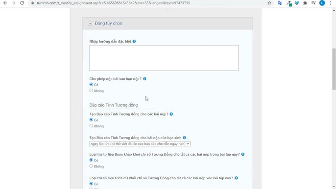 Turnitin chọn chế độ No Repository
