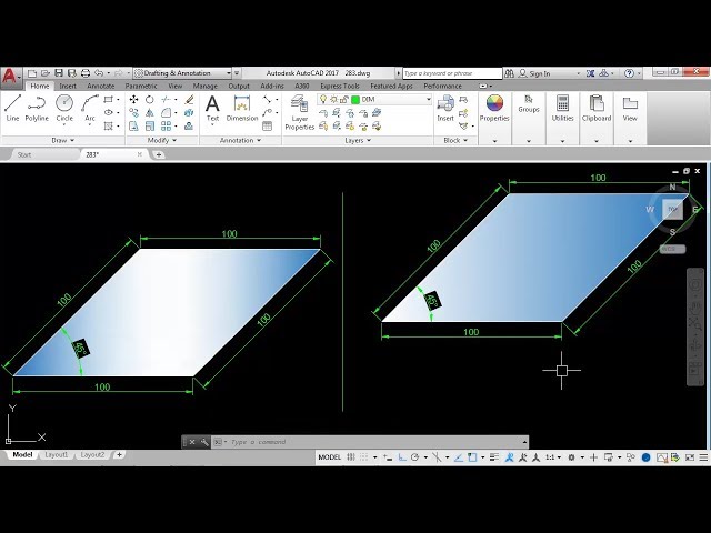 xoay đối tượng 45 độ AutoCAD