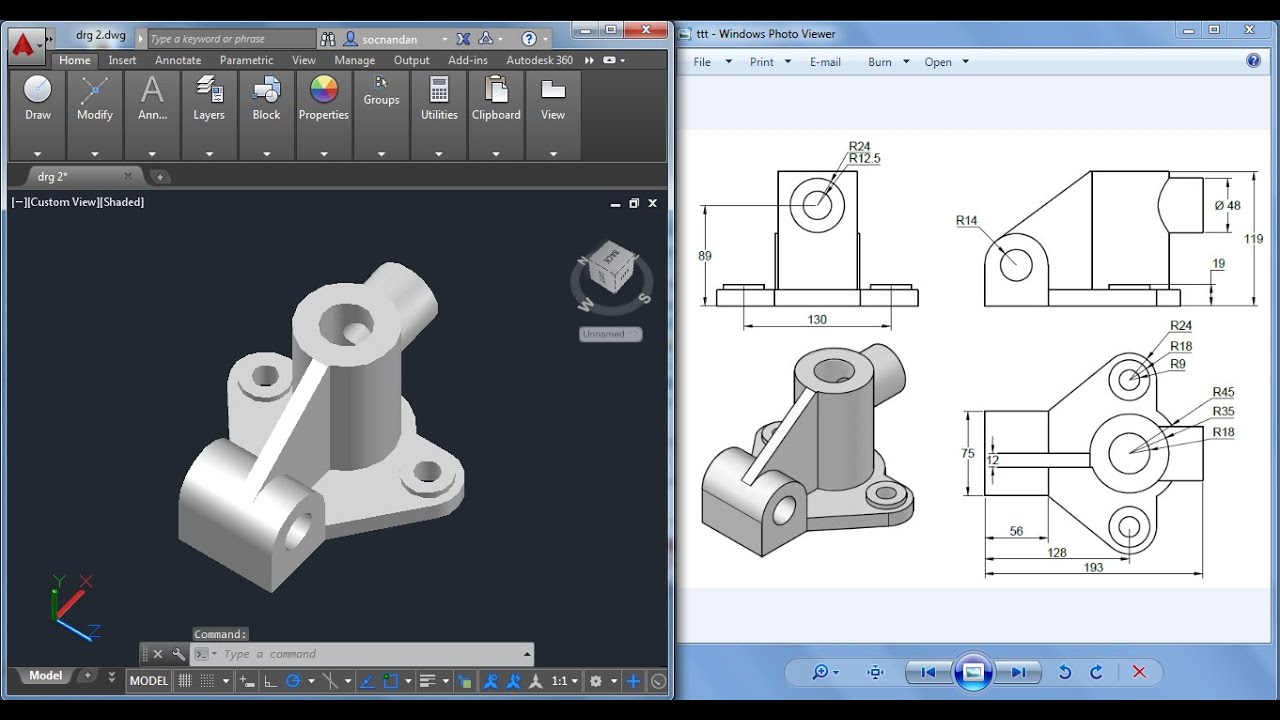Giao diện AutoCAD 3D