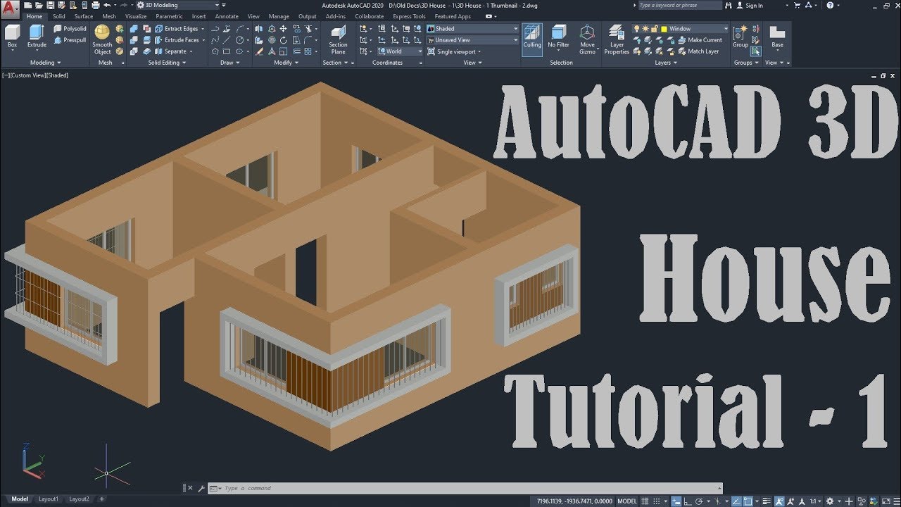 Mô hình kiến trúc 3D trong AutoCAD