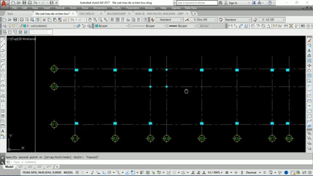 Bản vẽ hoàn chỉnh với khung tên và bảng AutoCAD