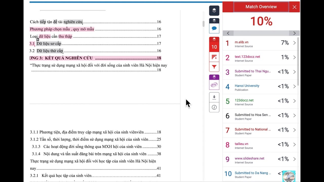 cách giảm điểm Turnitin hiệu quả