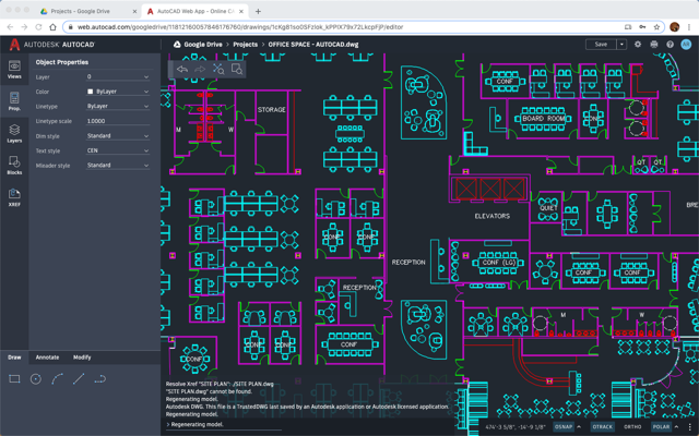 AutoCAD lưu trên Google Drive