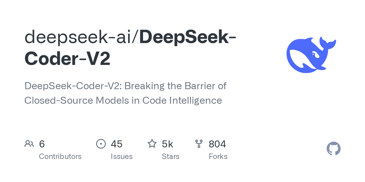 GitHub - deepseek-ai/DeepSeek-Coder-V2: DeepSeek-Coder-V2: Breaking the  Barrier of Closed-Source Models in Code Intelligence