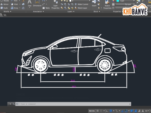 Bản vẽ AutoCAD Toyota Vios