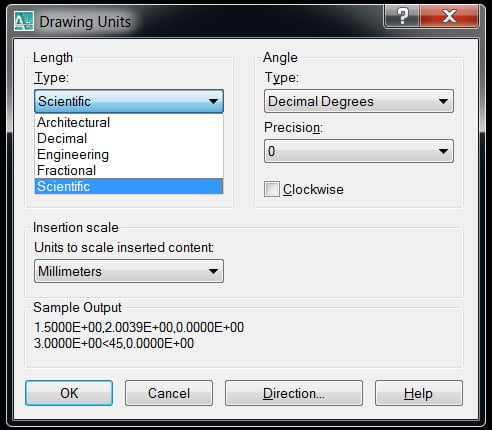 chỉnh đơn vị trong cad