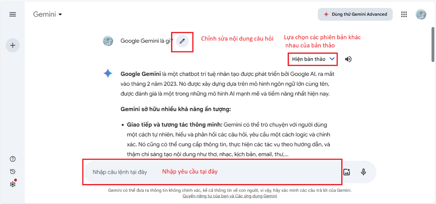 Viết nội dung tiếng Việt với Gemini