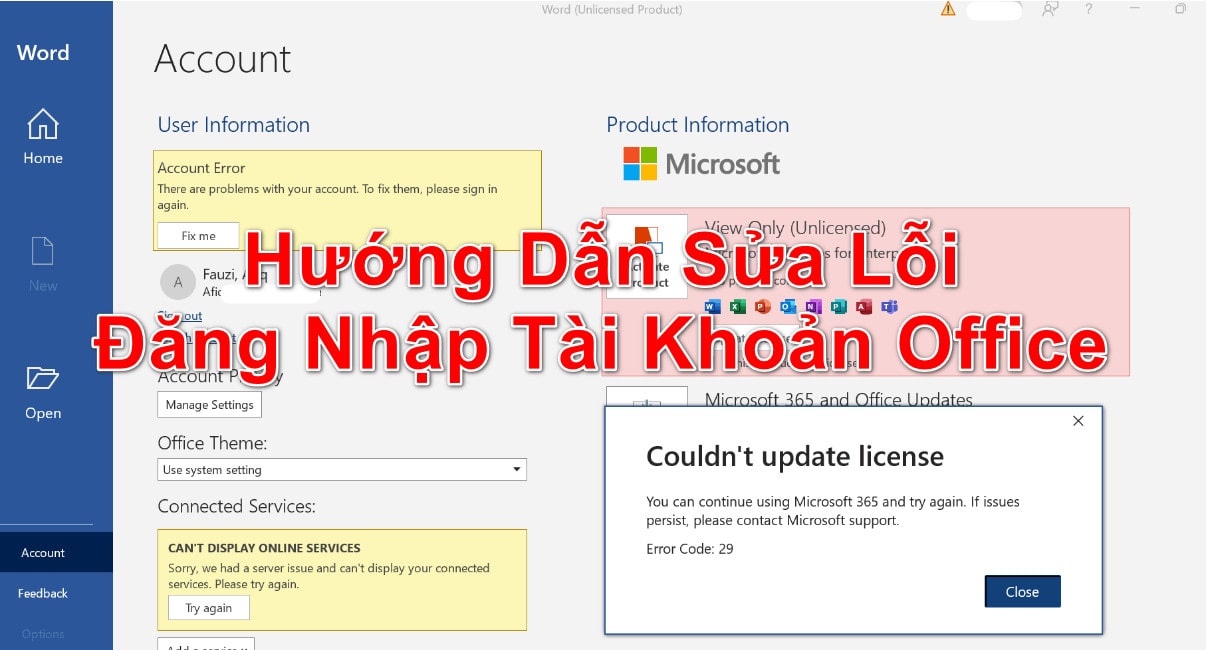 Hướng Dẫn Sửa Lỗi Không Thể Đăng Nhập Tài Khoản Trên Office - 21AK22.COM