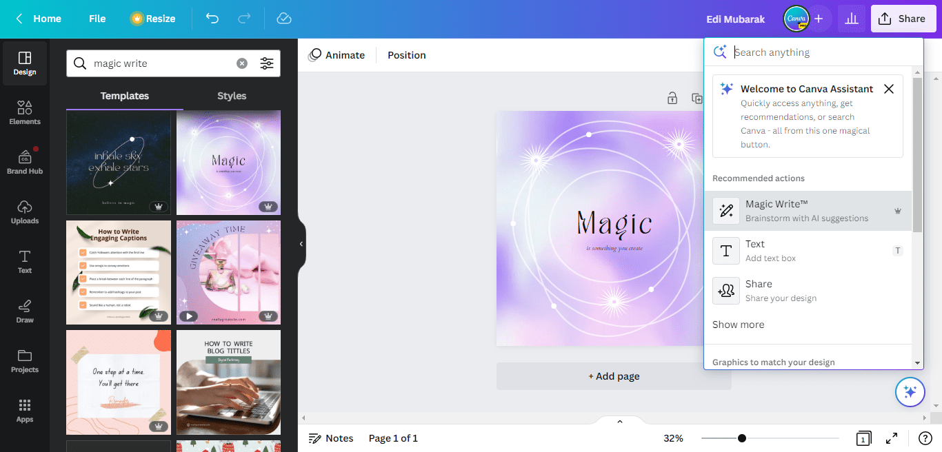 Anime Generator trong Canva AI
