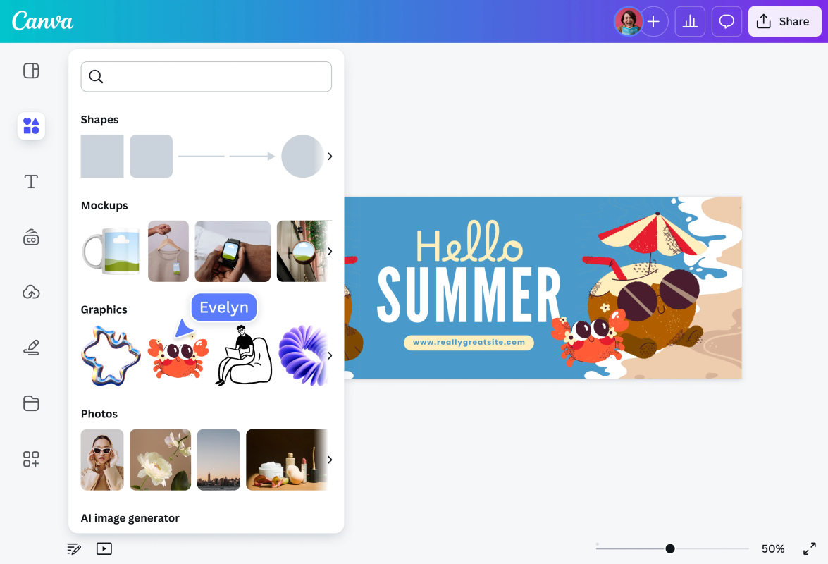 Tạo banner generator từ canva ai
