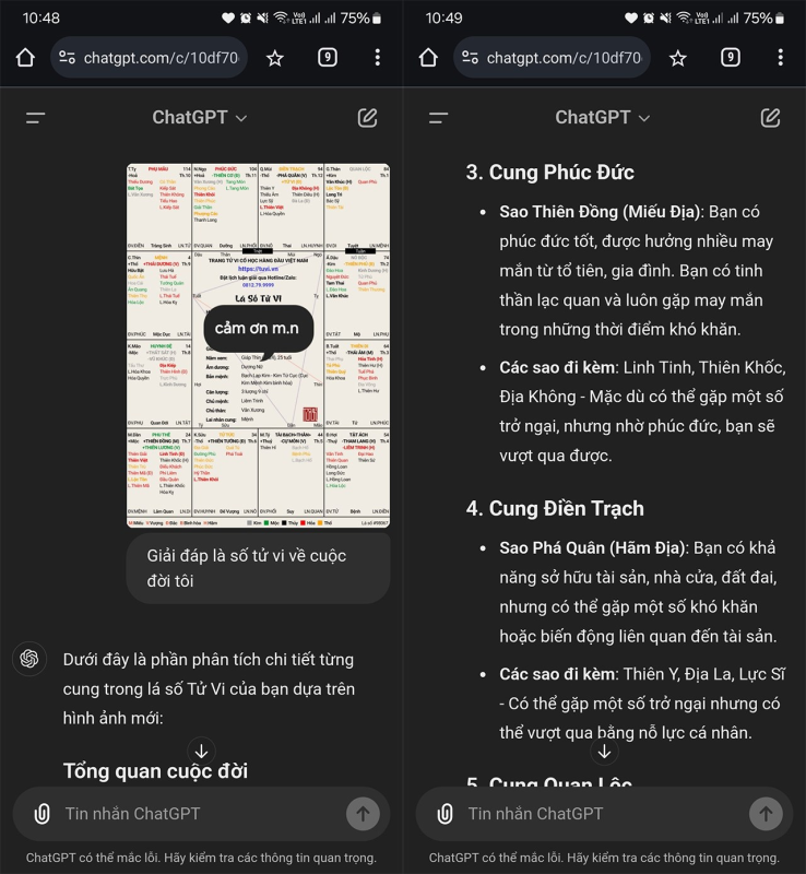 Sử dụng ChatGPT để xem bói

