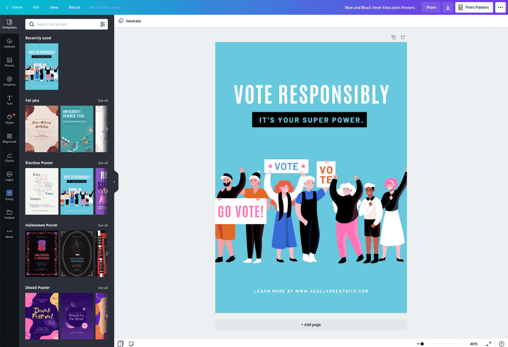 sử dụng Canva AI để thiết kế poster
