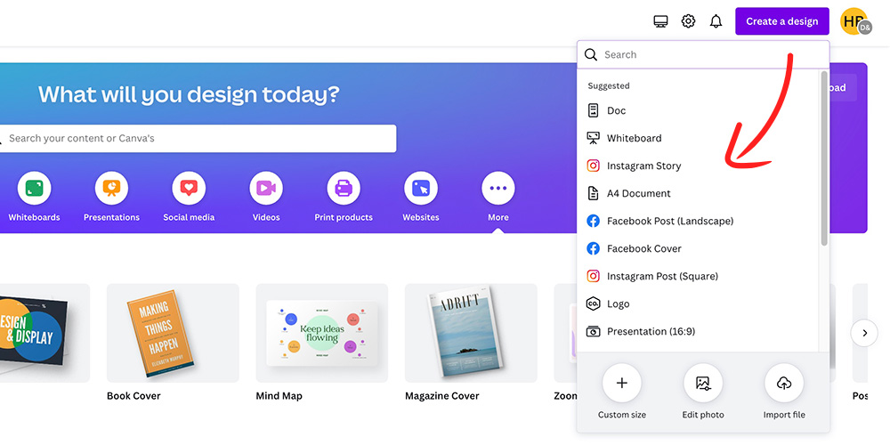 Nhập file vào Canva

