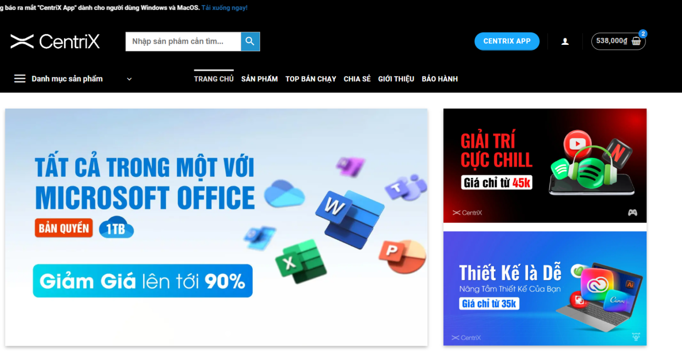 key Office 365 giá rẻ tại Centrix