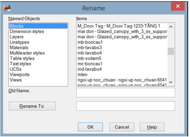 đổi tên block bằng Block Editor