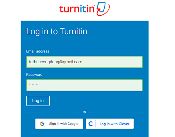 Giao diện công cụ kiểm tra nguyên bản Turnitin