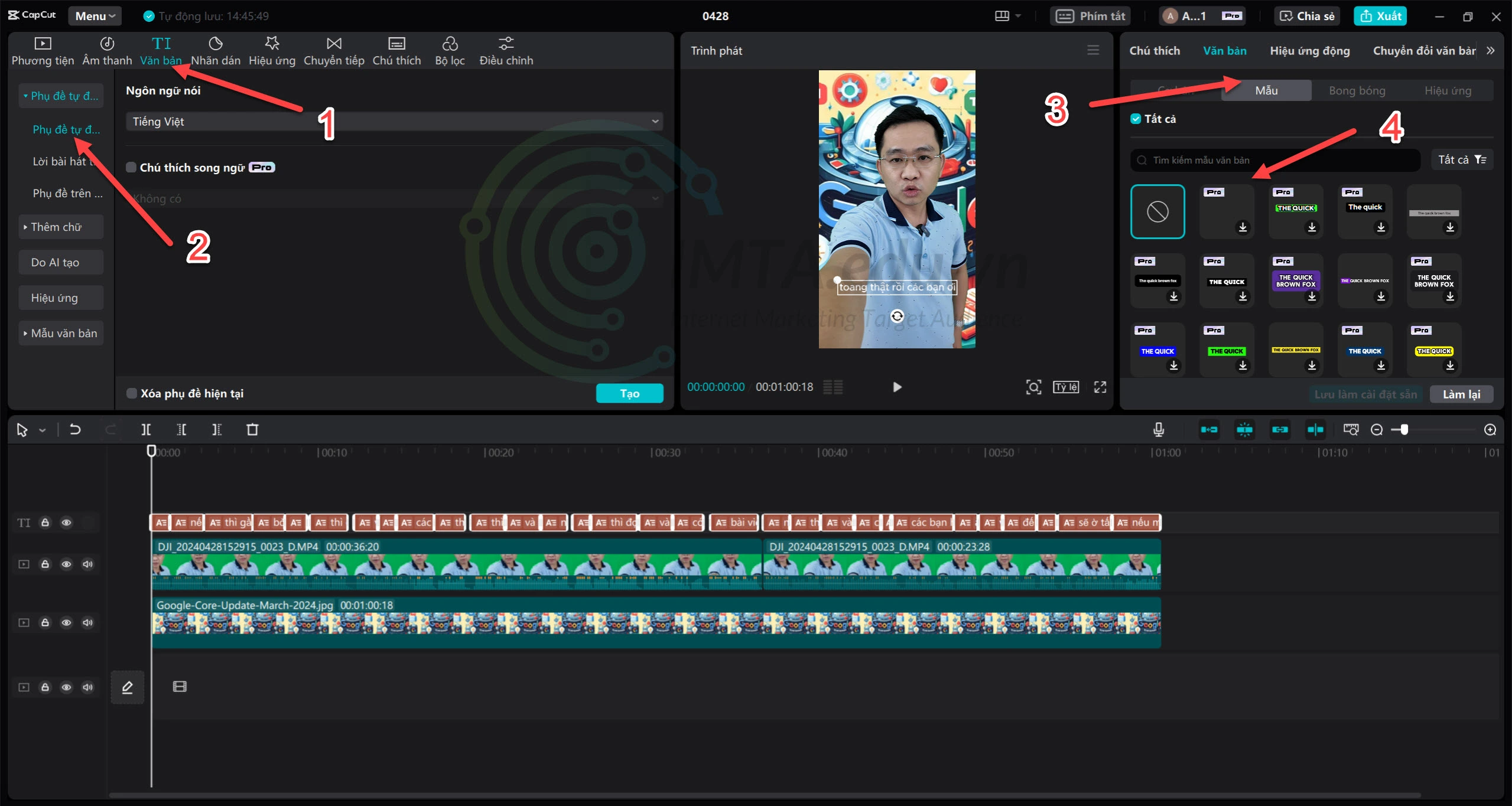 chen phu de tu dong capcut