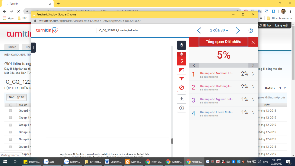Điểm Turnitin cao và hậu quả