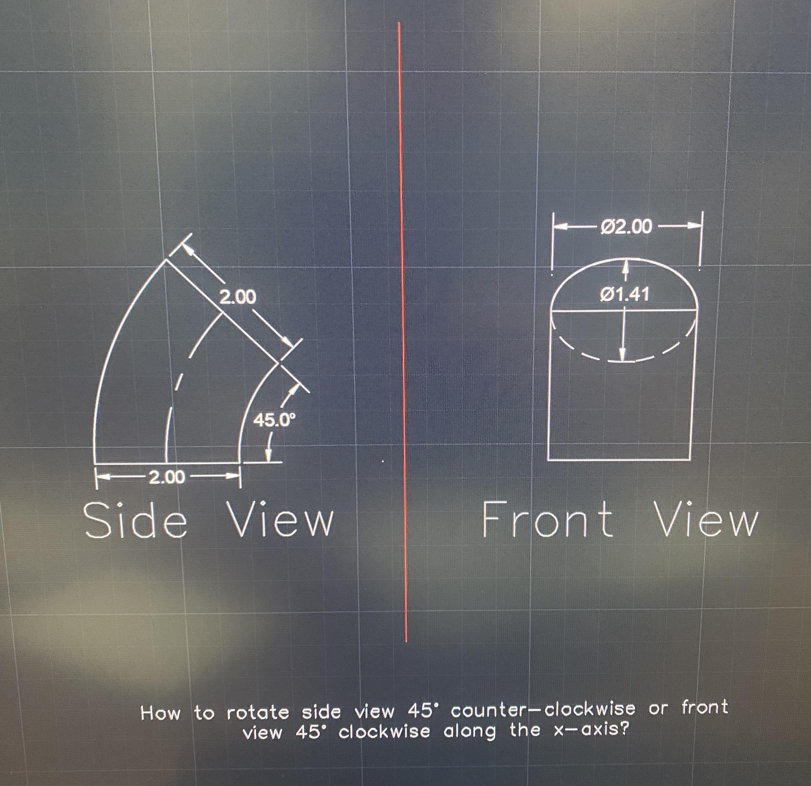 Vẽ elbow 45 độ AutoCAD