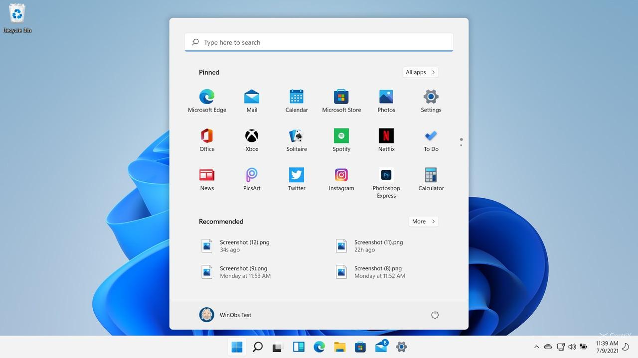 Giao diện Windows 11 Enterprise
