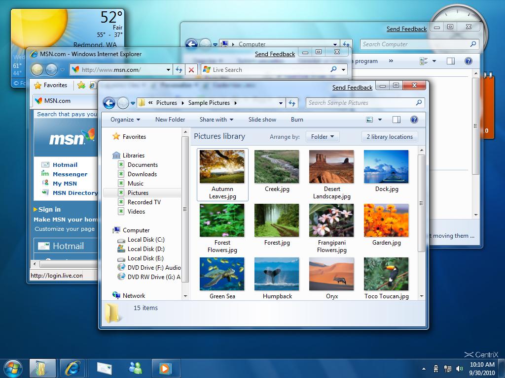 Giao diện Windows 7 Pro